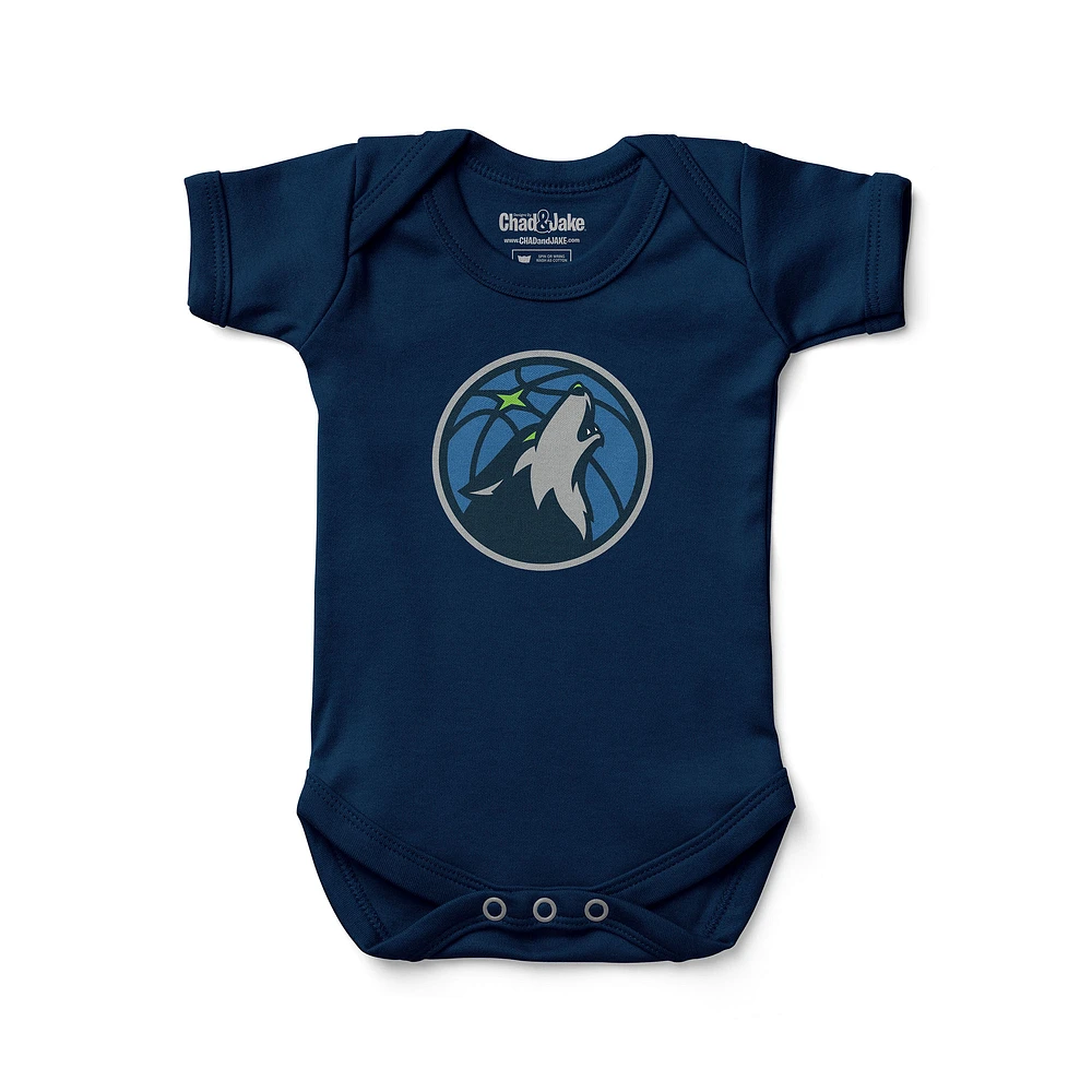 Newborn & Infant Chad Jake Navy Minnesota Timberwolves Primary Logo Bodysuit