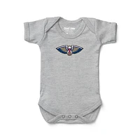 Newborn & Infant Chad Jake Heather Gray New Orleans Pelicans Primary Logo Bodysuit