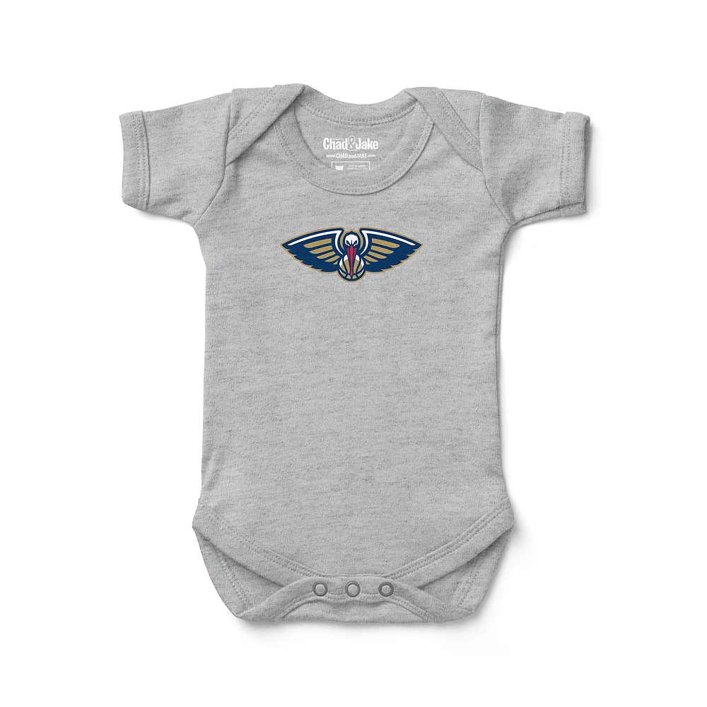 Newborn & Infant Chad Jake Heather Gray New Orleans Pelicans Primary Logo Bodysuit