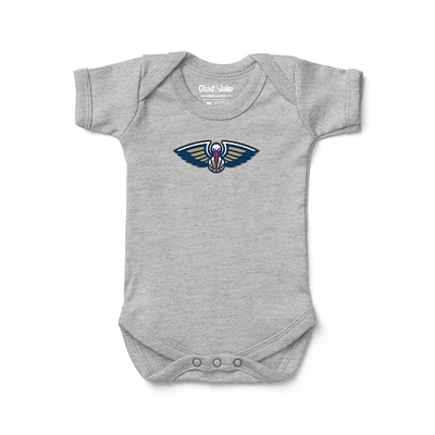 Newborn & Infant Chad Jake Heather Gray New Orleans Pelicans Primary Logo Bodysuit