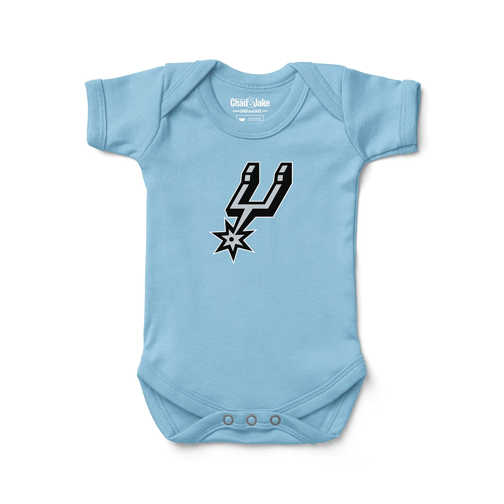Newborn & Infant Chad Jake Light Blue San Antonio Spurs Primary Logo Bodysuit