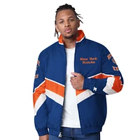 Men's Starter Royal New York Knicks Captain Oxford Full-Zip Jacket