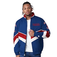 Men's Starter Royal Philadelphia 76ers Captain Oxford Full-Zip Jacket