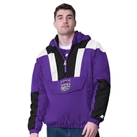 Men's Starter  Purple/Black Sacramento Kings Charger Half-Zip Pullover Jacket