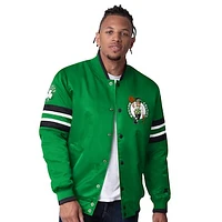 Men's Starter Kelly Green Boston Celtics Scout Varsity Satin Full-Snap Jacket