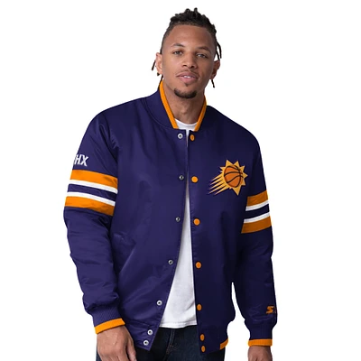 Men's Starter Purple Phoenix Suns Scout Varsity Satin Full-Snap Jacket