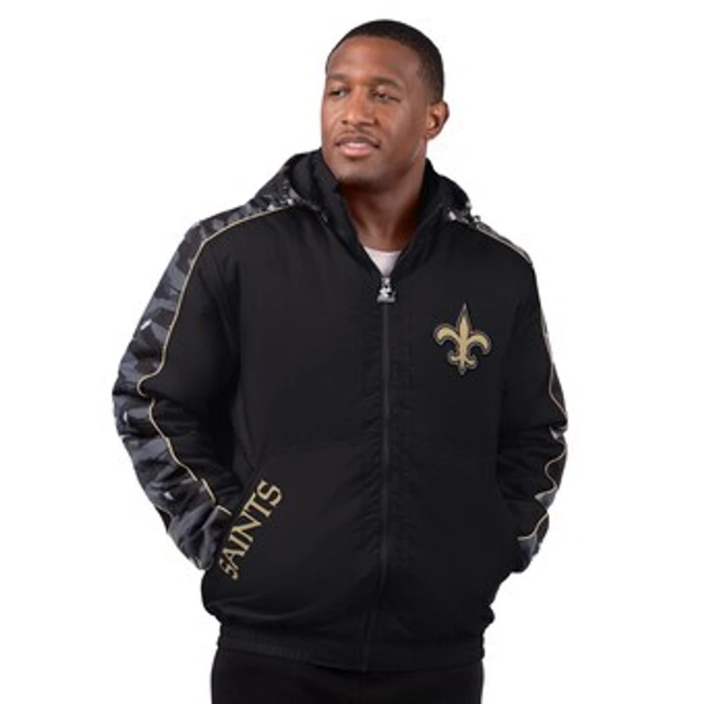 Men's Starter  Black New Orleans Saints Thursday Night Gridiron Full-Zip Jacket