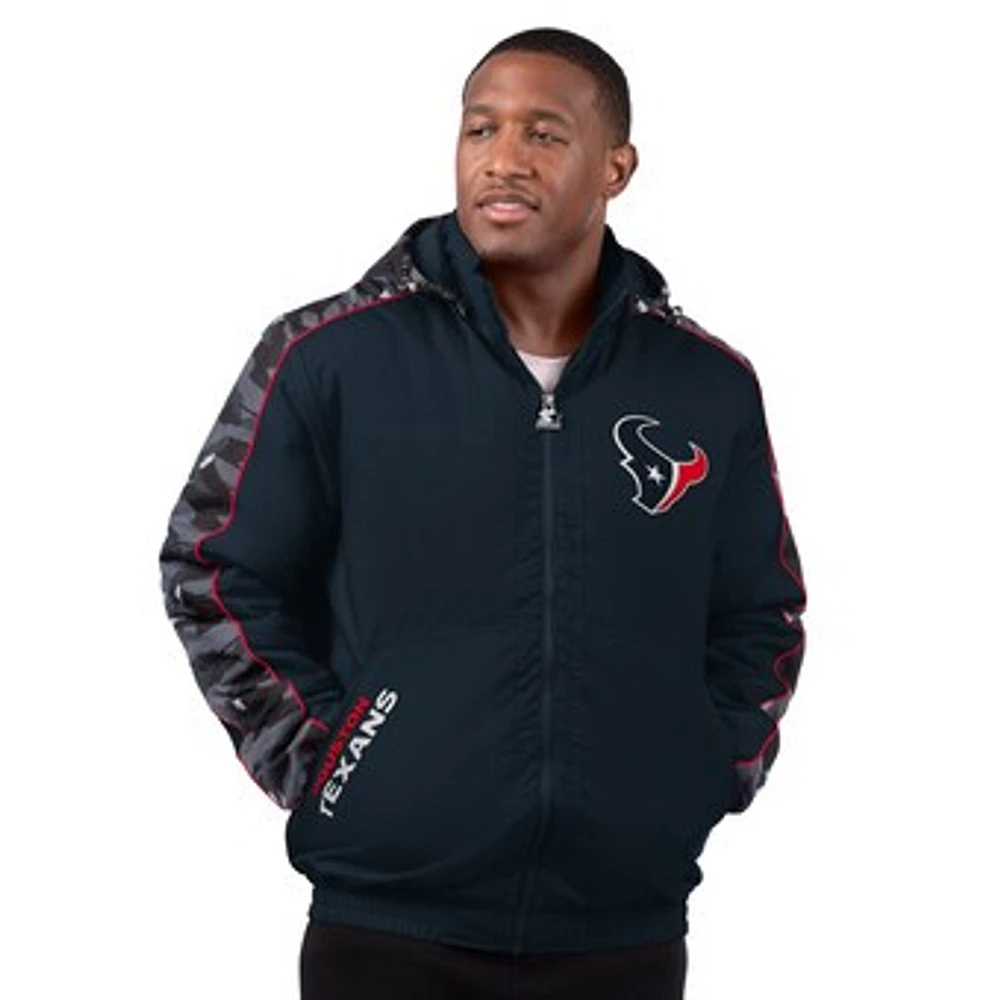 Men's Starter  Navy Houston Texans Thursday Night Gridiron Full-Zip Jacket