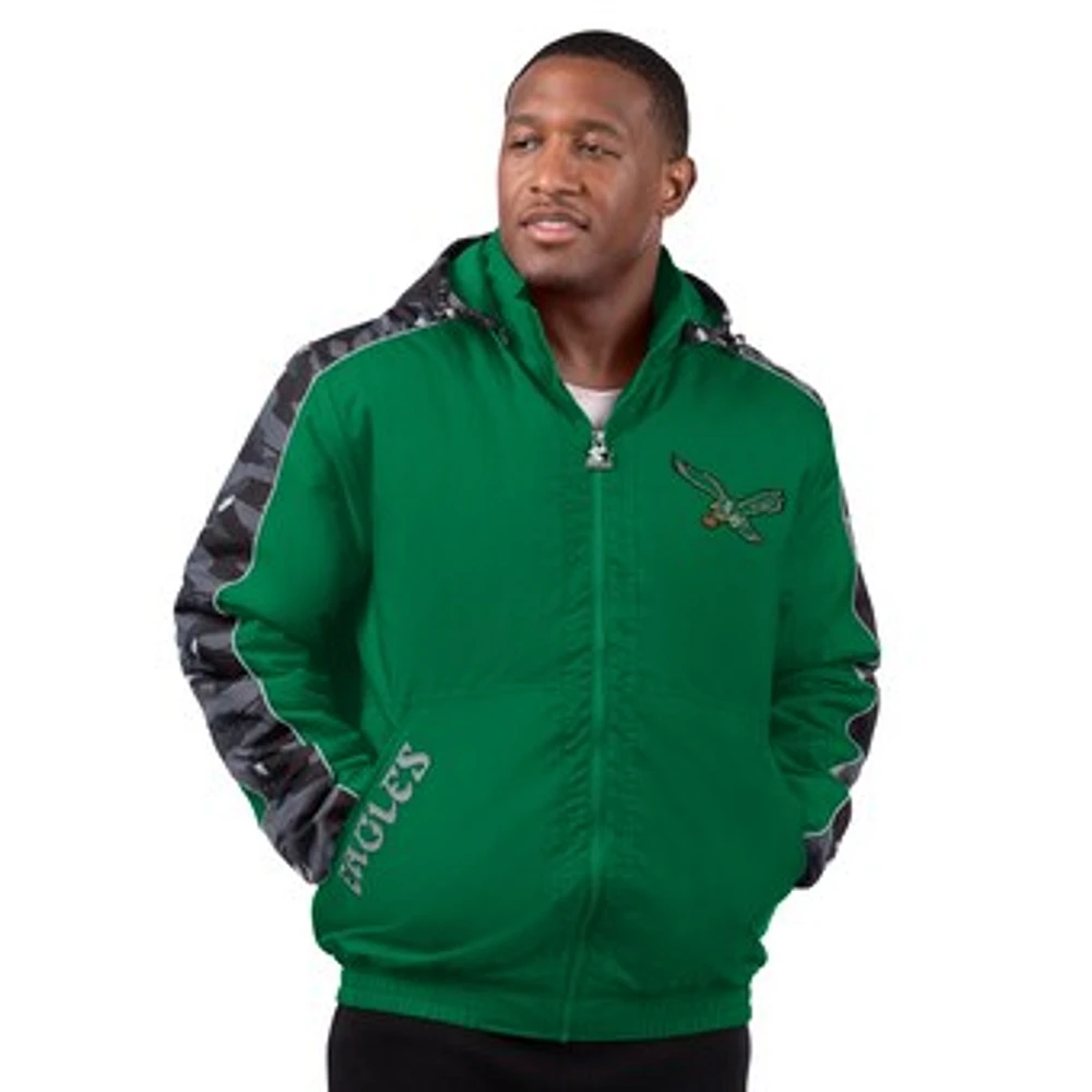 Men's Starter Kelly Green Philadelphia Eagles Thursday Night Gridiron Full-Zip Hoodie Jacket