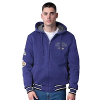 Men's G-III Extreme Purple Baltimore Ravens No Huddle Commemorative Full-Zip Hoodie Jacket