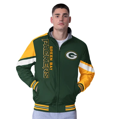 Men's G-III Extreme Green Bay Packers Strong Arm Reversible Full-Zip Jacket