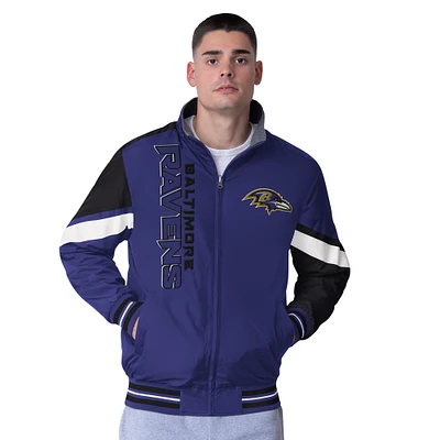 Men's G-III Extreme Purple Baltimore Ravens Strong Arm Reversible Full-Zip Jacket