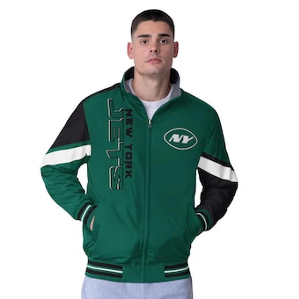 Men's G-III Extreme Green New York Jets Strong Arm Reversible Full-Zip Jacket