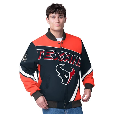 Men's G-III Extreme  Navy Houston Texans Maximum Racing Full-Snap Jacket