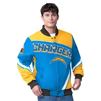 Men's G-III Extreme  Powder Blue Los Angeles Chargers Maximum Racing Full-Snap Jacket