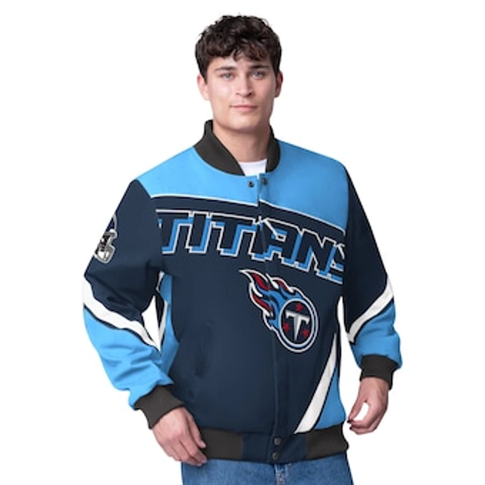 Men's G-III Extreme  Navy Tennessee Titans Maximum Racing Full-Snap Jacket