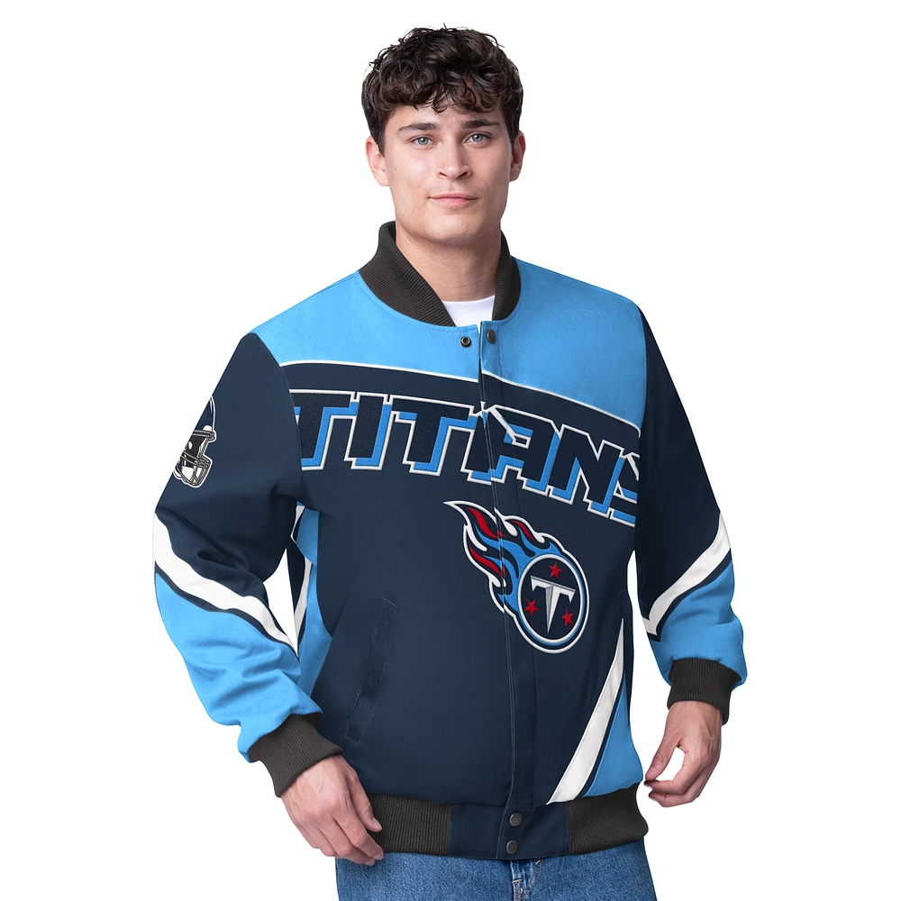 Men's G-III Extreme  Navy Tennessee Titans Maximum Racing Full-Snap Jacket