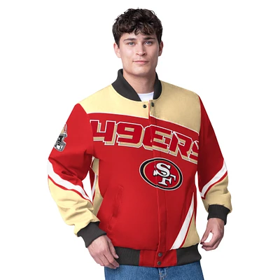 Men's G-III Extreme  Scarlet San Francisco 49ers Maximum Racing Full-Zip Jacket