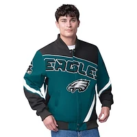 Men's G-III Extreme  Midnight Green Philadelphia Eagles Maximum Racing Full-Zip Jacket