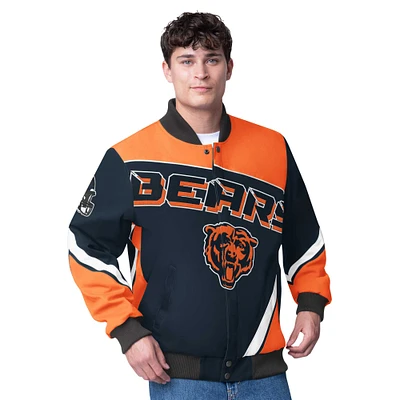 Men's G-III Extreme  Navy Chicago Bears Maximum Racing Full-Zip Jacket