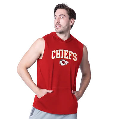 Men's MSX by Michael Strahan Red Kansas City Chiefs Action Sleeveless Pullover Hoodie