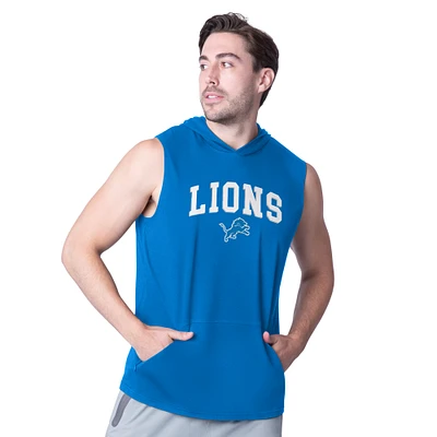 Men's MSX by Michael Strahan Royal Detroit Lions Action Sleeveless Pullover Hoodie