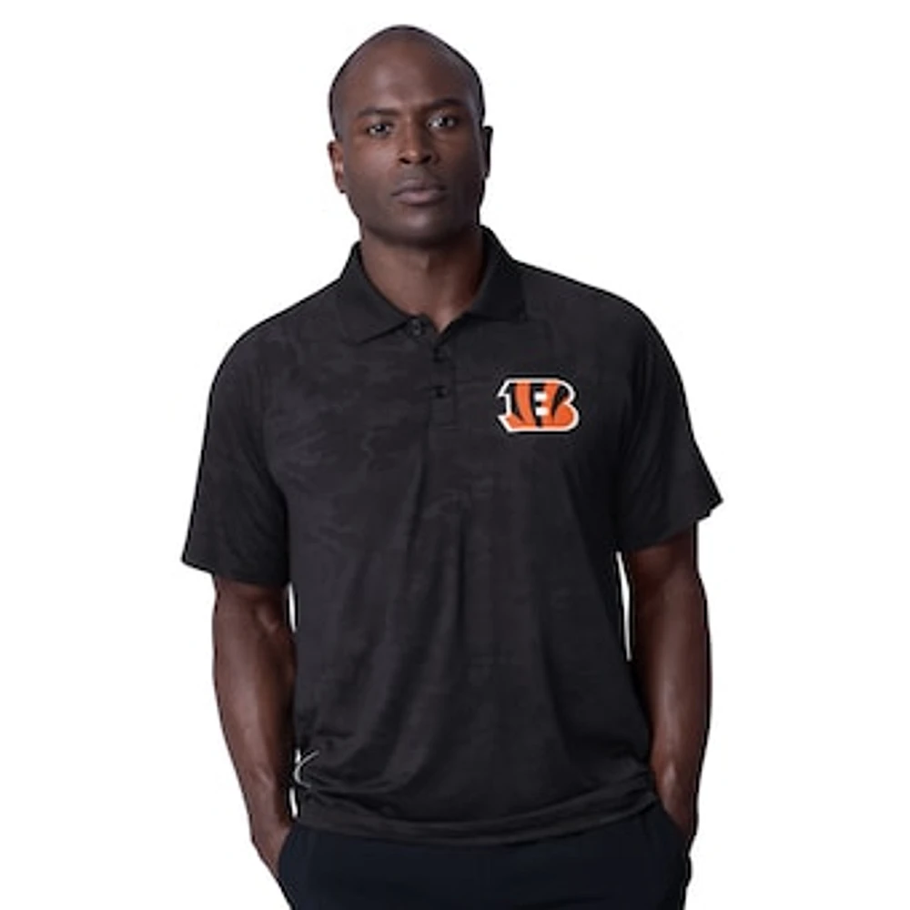 Men's MSX by Michael Strahan Black Cincinnati Bengals Baseline Raglan Polo