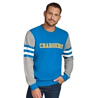 Men's Tommy Hilfiger Powder Blue/Heather Gray Los Angeles Chargers Acrylic Crewneck Pullover Sweatshirt