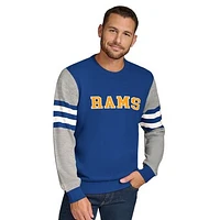 Men's Tommy Hilfiger Royal/Heather Gray Los Angeles Rams Acrylic Crewneck Pullover Sweatshirt