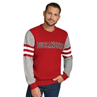 Men's Tommy Hilfiger Red/Heather Gray Tampa Bay Buccaneers Acrylic Crewneck Pullover Sweatshirt