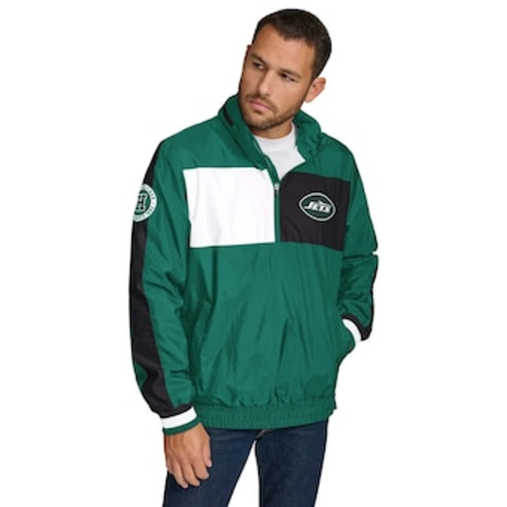 Men's Tommy Hilfiger Green New York Jets Gael Lightweight Half-Zip Hoodie Jacket