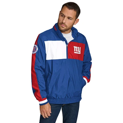 Men's Tommy Hilfiger Royal New York Giants Gael Lightweight Half-Zip Hoodie Jacket