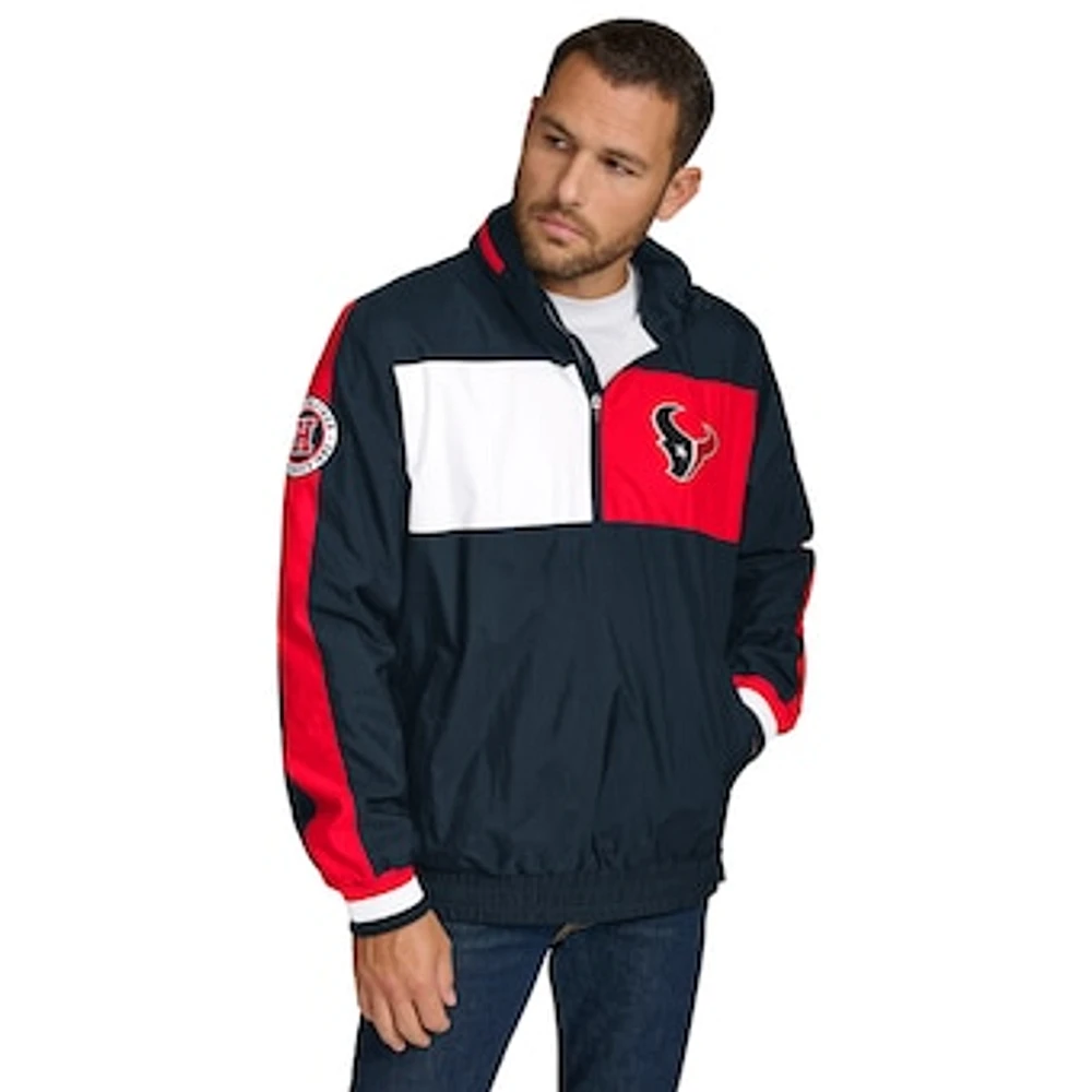 Men's Tommy Hilfiger Navy Houston Texans Gael Lightweight Half-Zip Pullover Hoodie Jacket