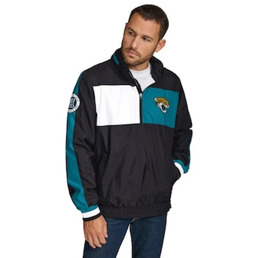 Men's Tommy Hilfiger Black Jacksonville Jaguars Gael Lightweight Half-Zip Pullover Hoodie Jacket