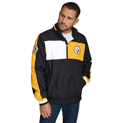 Men's Tommy Hilfiger Black Pittsburgh Steelers Gael Lightweight Half-Zip Hoodie Jacket