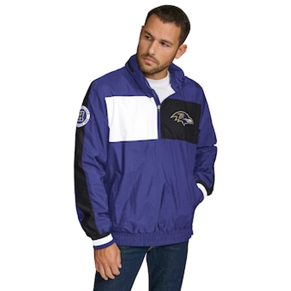 Men's Tommy Hilfiger Purple Baltimore Ravens Gael Lightweight Half-Zip Pullover Hoodie Jacket