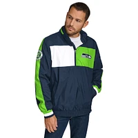 Men's Tommy Hilfiger College Navy Seattle Seahawks Gael Lightweight Half-Zip Pullover Hoodie Jacket