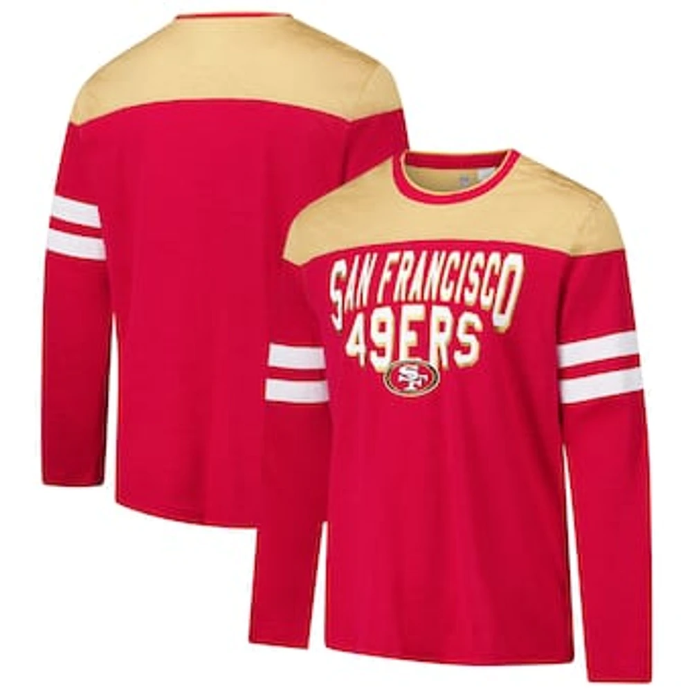 Men's G-III Sports by Carl Banks Scarlet/Gold San Francisco 49ers Adaptive Hail Mary Long Sleeve T-Shirt