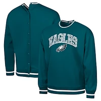 Men's G-III Sports by Carl Banks Midnight Green Philadelphia Eagles Adaptive Blocker Fleece Pullover Sweatshirt