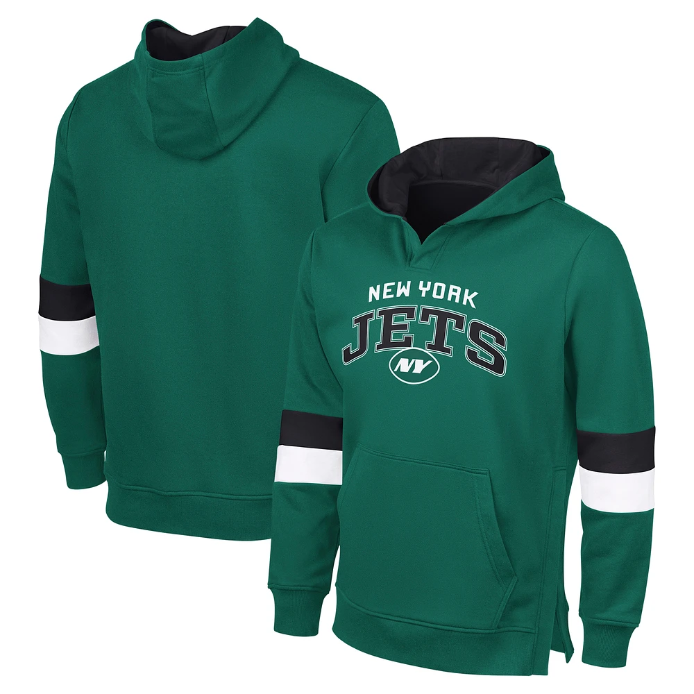 Men's G-III Sports by Carl Banks Green/Gray New York Jets Adaptive Faceoff Pullover Hoodie