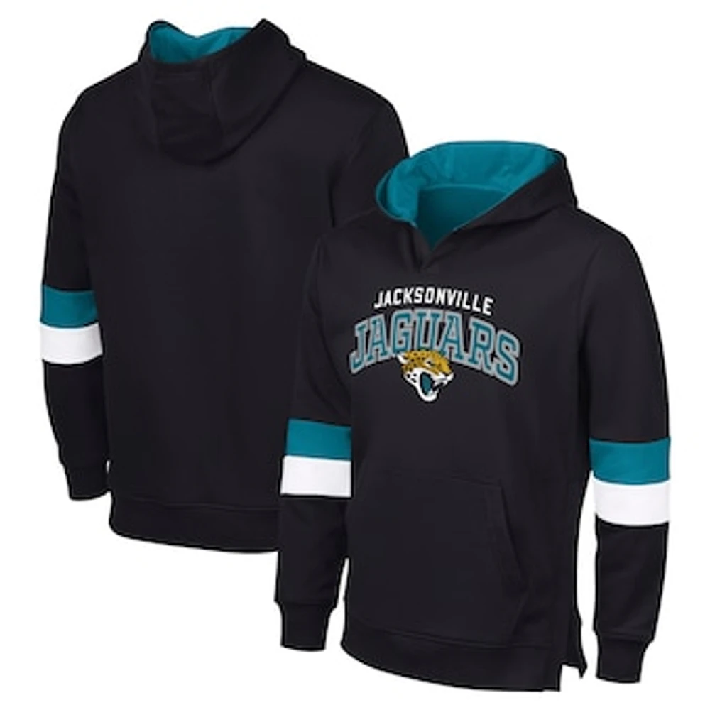 Men's G-III Sports by Carl Banks Black/Teal Jacksonville Jaguars Adaptive Faceoff Pullover Hoodie