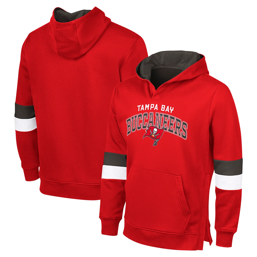 Men's G-III Sports by Carl Banks Red/Pewter Tampa Bay Buccaneers Adaptive Faceoff Pullover Hoodie