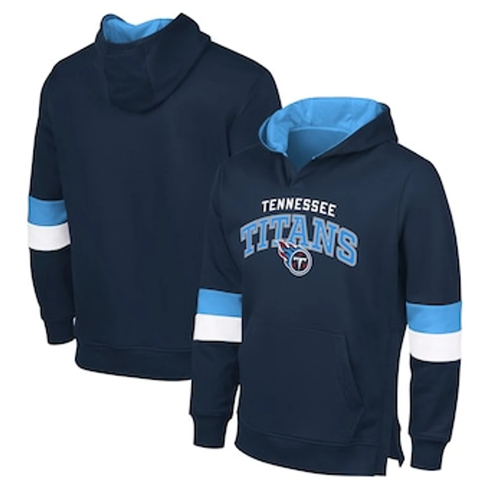 Men's G-III Sports by Carl Banks Navy/Light Blue Tennessee Titans Adaptive Faceoff Pullover Hoodie