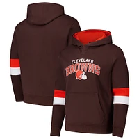 Men's G-III Sports by Carl Banks Brown/Orange Cleveland Browns Adaptive Faceoff Pullover Hoodie