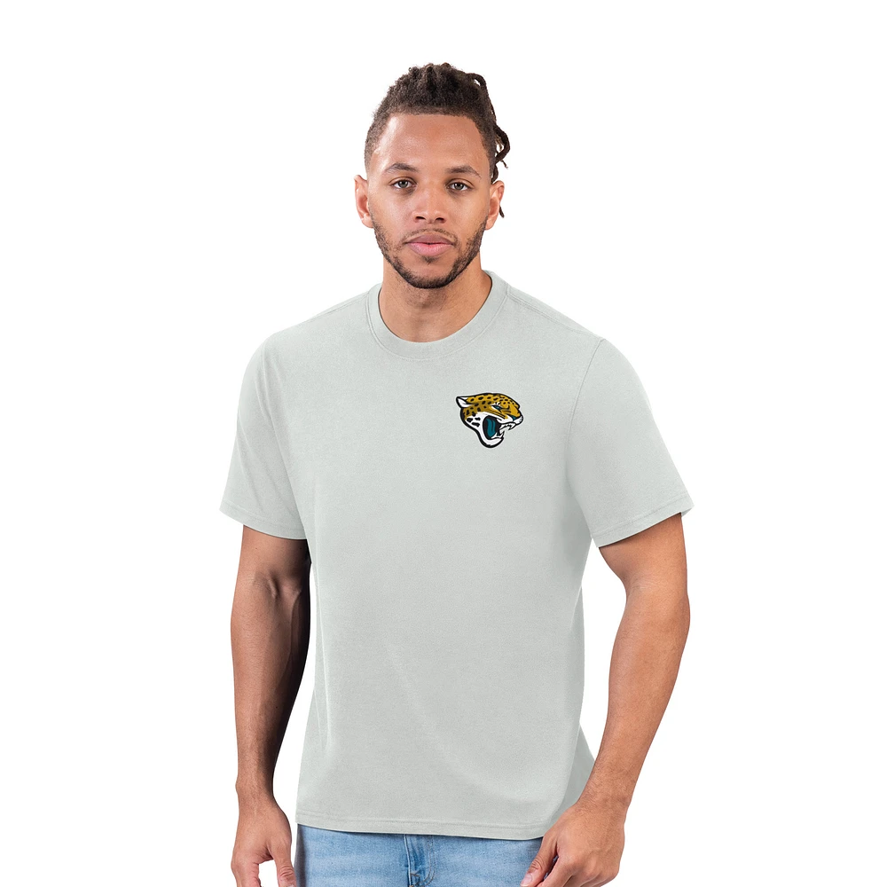 Men's Margaritaville Gray Jacksonville Jaguars Flip Flop T-Shirt