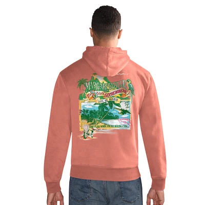 Men's Margaritaville  Orange Chicago Bears Time Flies Garment Dyed Pullover Hoodie