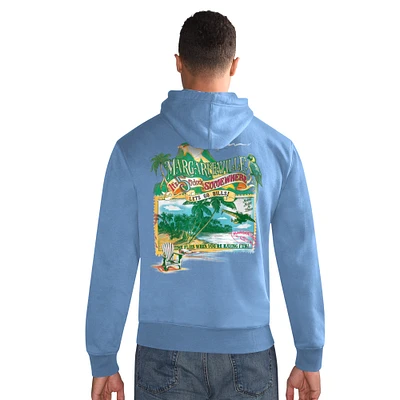 Men's Margaritaville  Blue Buffalo Bills Time Flies Garment Dyed Pullover Hoodie