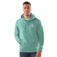 Men's Margaritaville  Aqua Miami Dolphins Time Flies Garment Dyed Pullover Hoodie