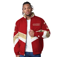 Men's Starter Scarlet San Francisco 49ers Captain Satin Varsity Jacket