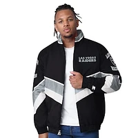 Men's Starter Black Las Vegas Raiders Captain Satin Varsity Jacket